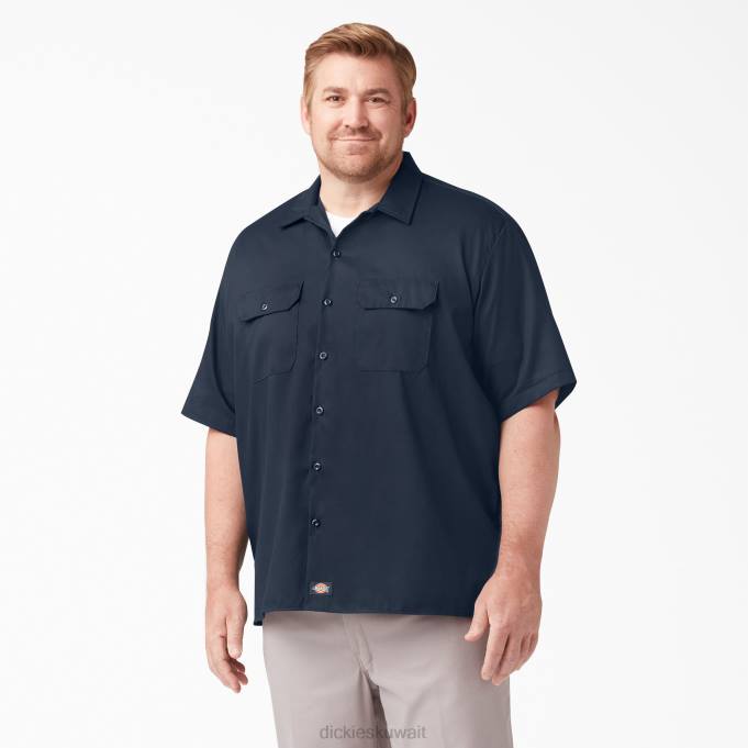 Dickies رجال قميص عمل مريح بأكمام قصيرة البحرية الداكنة (دن) ملابس العمل 8444598