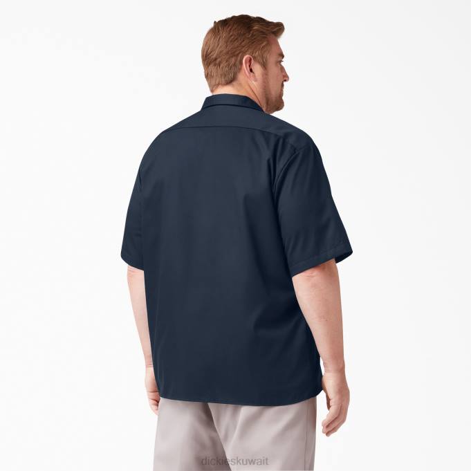 Dickies رجال قميص عمل مريح بأكمام قصيرة البحرية الداكنة (دن) ملابس العمل 8444598
