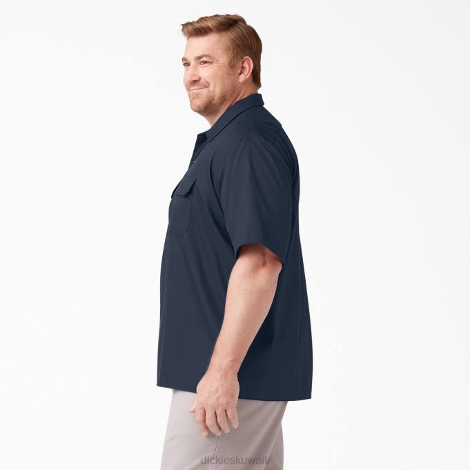 Dickies رجال قميص عمل مريح بأكمام قصيرة البحرية الداكنة (دن) ملابس العمل 8444598