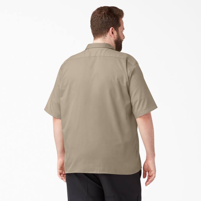 Dickies رجال قميص عمل مريح بأكمام قصيرة رمال الصحراء (س) ملابس العمل 8444599