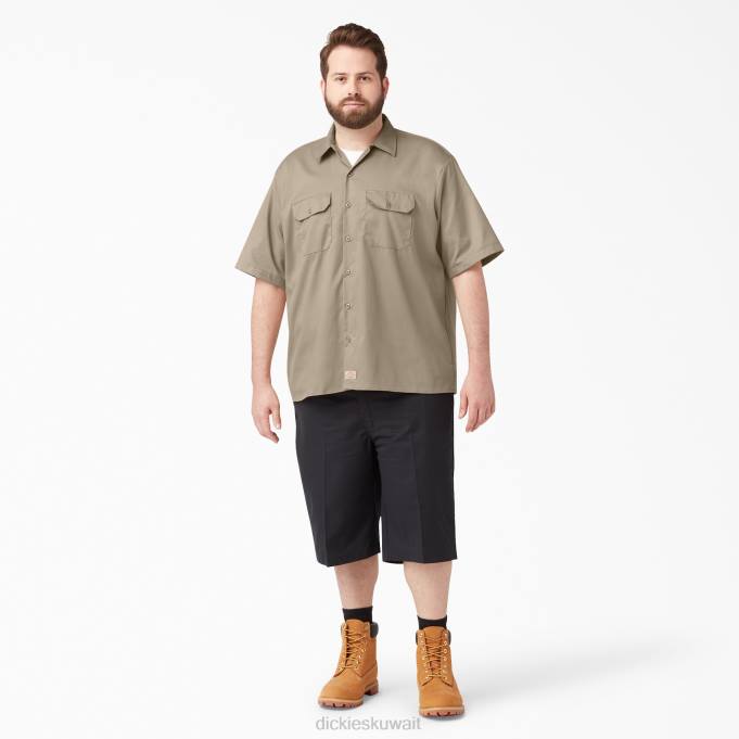 Dickies رجال قميص عمل مريح بأكمام قصيرة رمال الصحراء (س) ملابس العمل 8444599