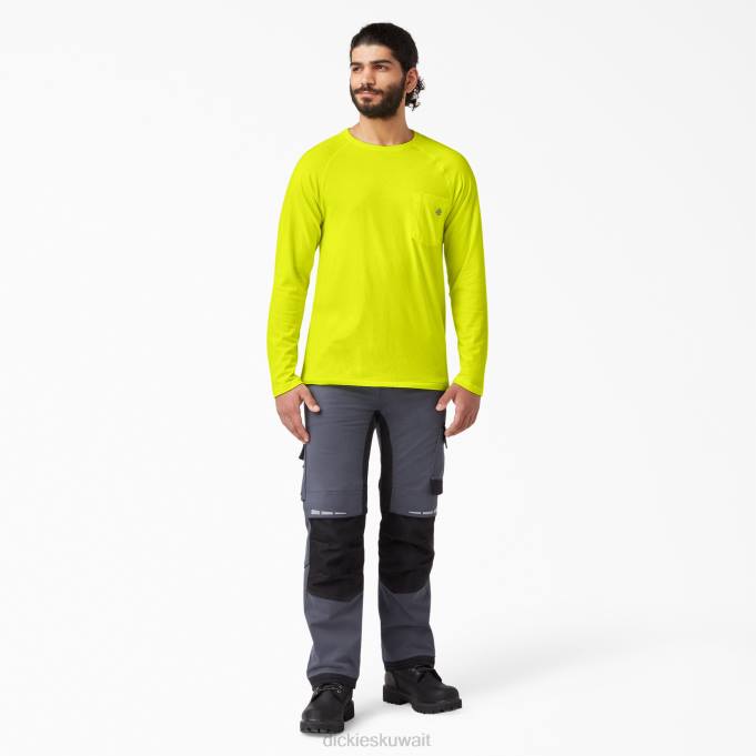 Dickies رجال تي شيرت تبريد بأكمام طويلة أصفر فاتح (جسم غامق) ثياب 8444616