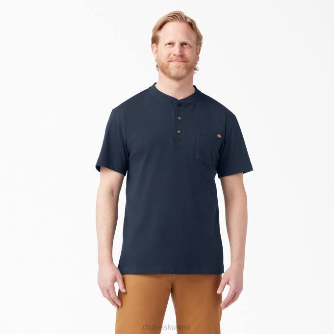 Dickies رجال تي شيرت هينلي قصير الأكمام ثقيل الوزن البحرية الداكنة (دن) ثياب 8444637