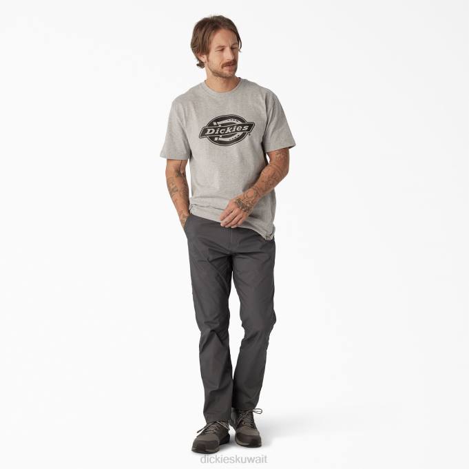 Dickies رجال تيشيرت بأكمام قصيرة وشعار ثقيل الوزن هيذر جراي (زئبق) ثياب 8444738