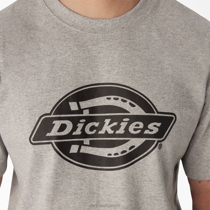 Dickies رجال تيشيرت بأكمام قصيرة وشعار ثقيل الوزن هيذر جراي (زئبق) ثياب 8444738
