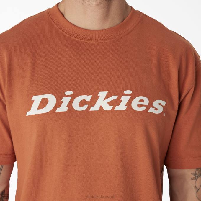Dickies رجال تي شيرت بأكمام قصيرة مطبوع عليه حروف مطبوعة النحاس (كو) ثياب 8444811