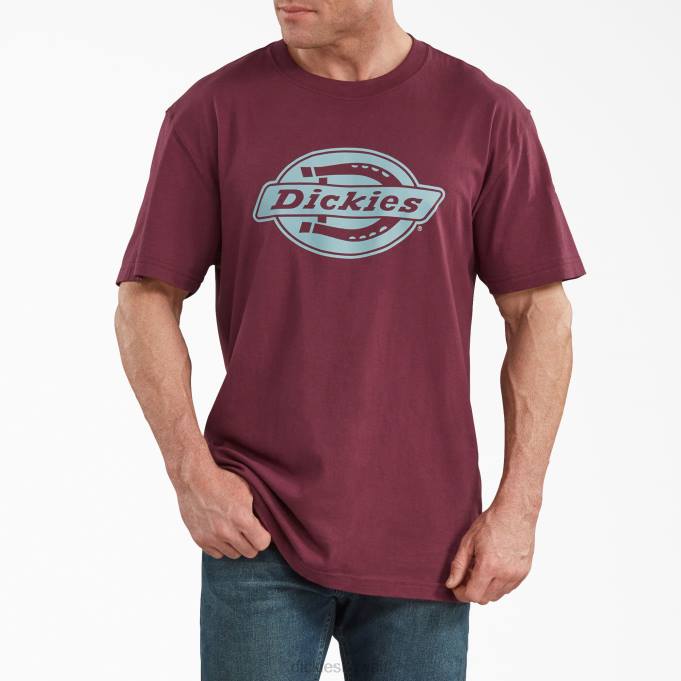 Dickies رجال تي شيرت بأكمام قصيرة بورجوندي (ب) ثياب 8444842