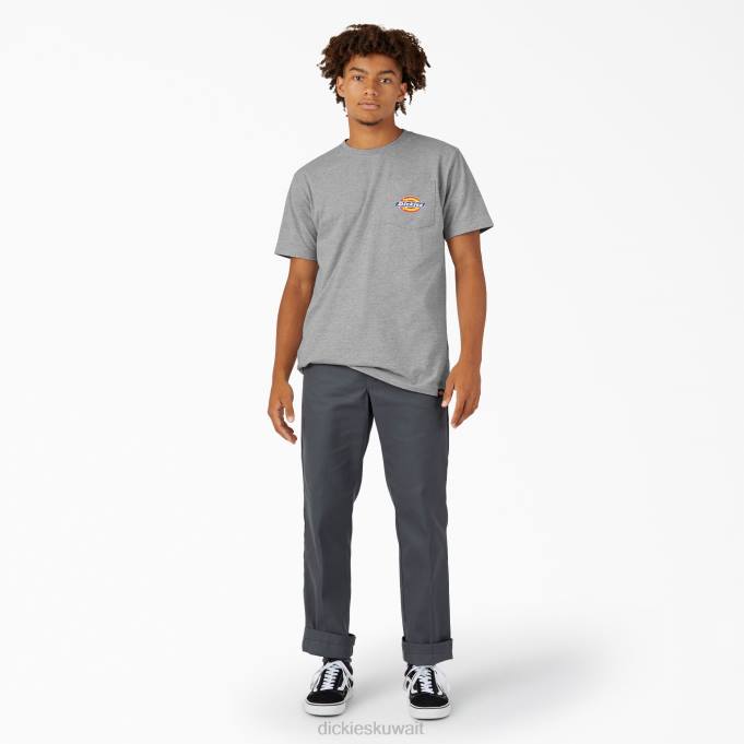 Dickies رجال تي شيرت بجيب بشعار الماركة على الصدر هيذر جراي (زئبق) ثياب 8444895