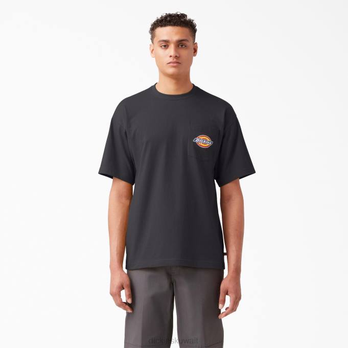 Dickies رجال تي شيرت بجيب بشعار الماركة على الصدر أسود (كيلوبايت) ثياب 8444896