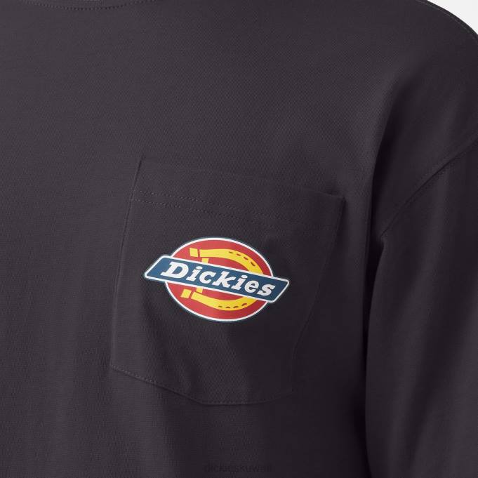 Dickies رجال تي شيرت بجيب بشعار الماركة على الصدر أسود (كيلوبايت) ثياب 8444896