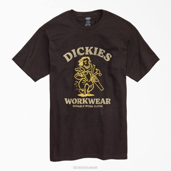Dickies رجال دائم القماش العمل الرسم تي شيرت أسود (كيلوبايت) ملابس العمل 8444910