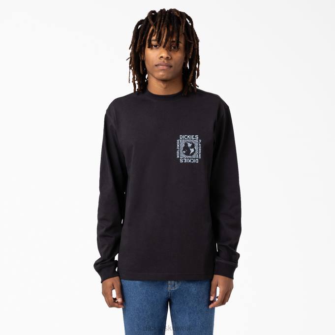 Dickies رجال تيشيرت ماربوري بأكمام طويلة أسود (كيلوبايت) ثياب 8444919