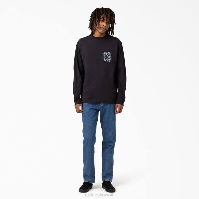 Dickies رجال تيشيرت ماربوري بأكمام طويلة أسود (كيلوبايت) ثياب 8444919