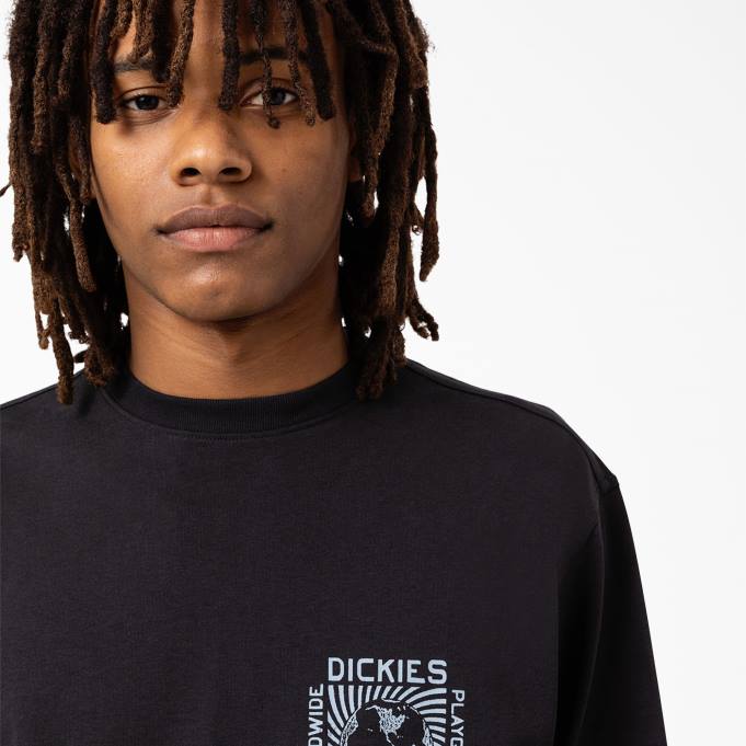 Dickies رجال تيشيرت ماربوري بأكمام طويلة أسود (كيلوبايت) ثياب 8444919
