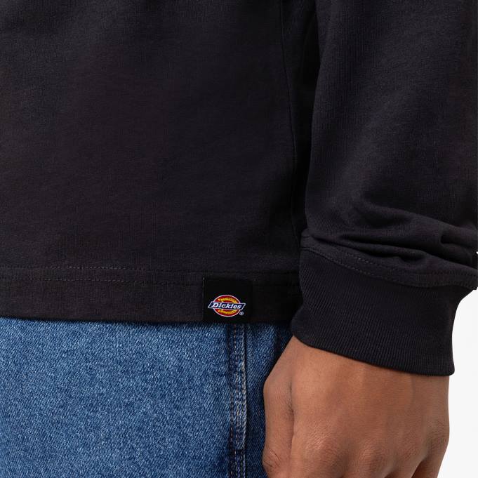 Dickies رجال تيشيرت ماربوري بأكمام طويلة أسود (كيلوبايت) ثياب 8444919