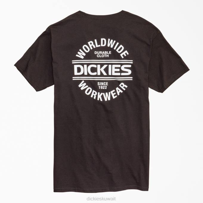 Dickies رجال تي شيرت رسم عمال في جميع أنحاء العالم أسود (كيلوبايت) ملابس العمل 8444926