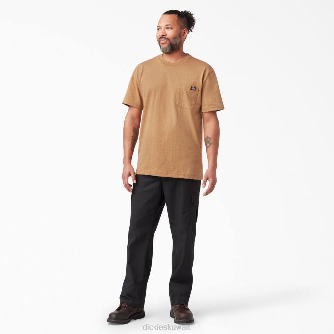 Dickies رجال تي شيرت مزين بالريش بأكمام قصيرة هيذر بطة بنية (BDH) ثياب 8444524