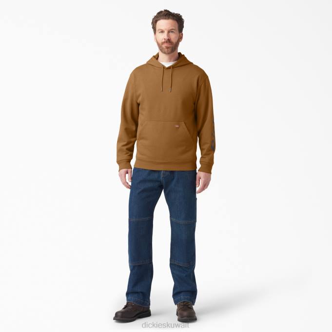 Dickies رجال هودي بأكمام شعار طارد المياه بطة بنية (BD) ثياب 84441035