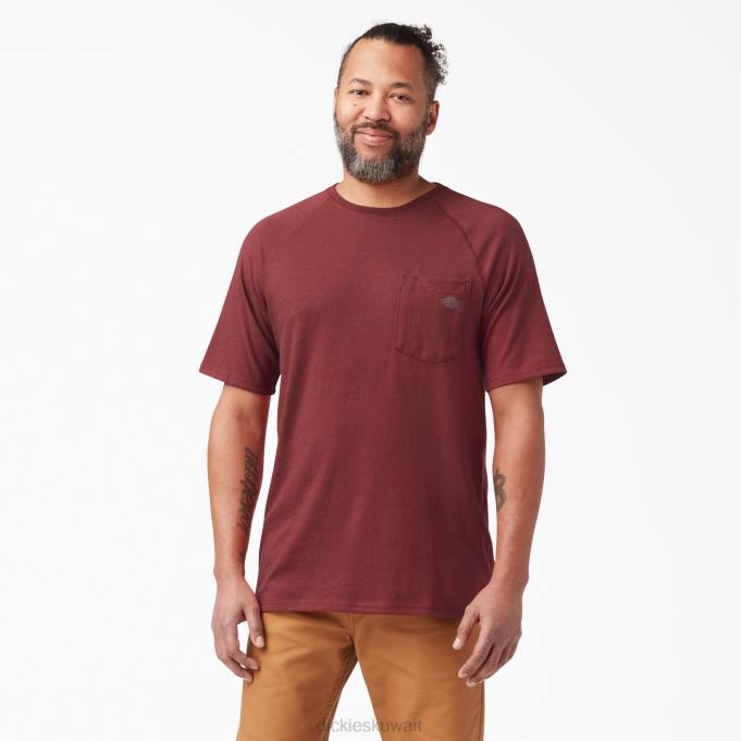 Dickies رجال تي شيرت تبريد قصير الأكمام قصب أحمر (CN) ثياب 8444540