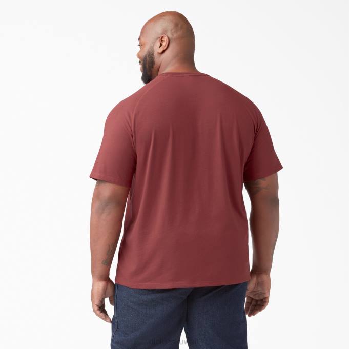 Dickies رجال تي شيرت تبريد قصير الأكمام قصب أحمر (CN) ثياب 8444540