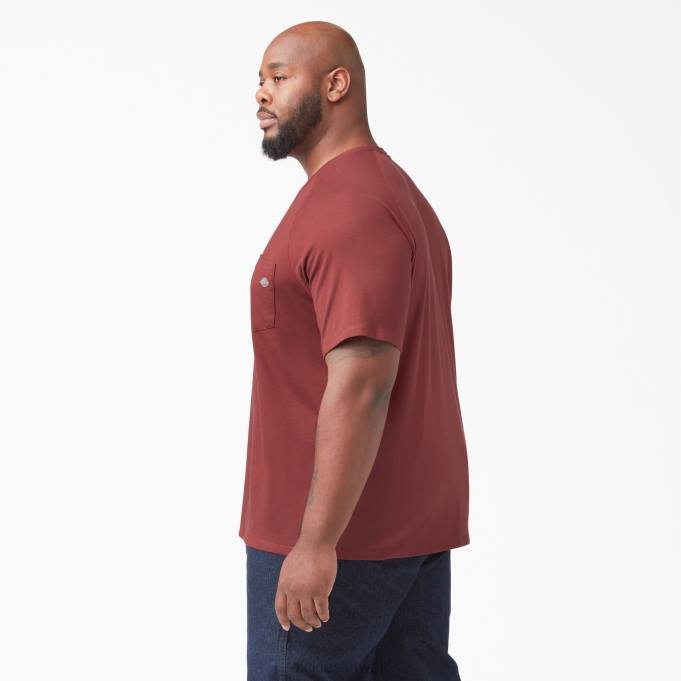 Dickies رجال تي شيرت تبريد قصير الأكمام قصب أحمر (CN) ثياب 8444540