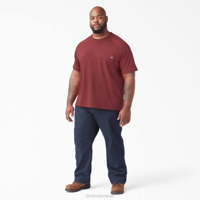 Dickies رجال تي شيرت تبريد قصير الأكمام قصب أحمر (CN) ثياب 8444540