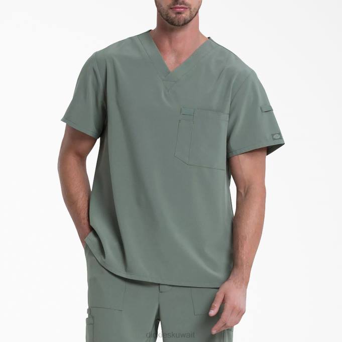 Dickies رجال EDS Essentials V-neck Scrub Top زيتون أخضر (أولي) ثياب 84441331