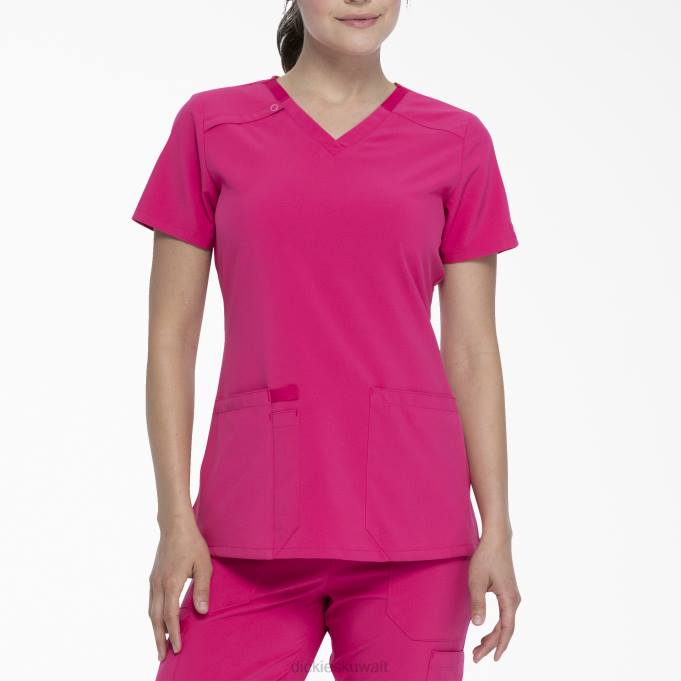 Dickies نحيف EDS Essentials V-neck Scrub Top هوت بينك (HPK) ثياب 84442452