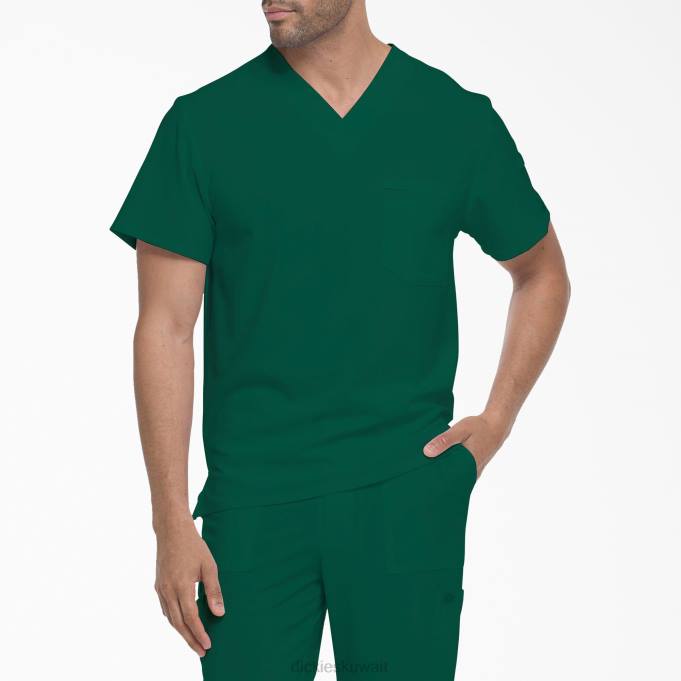 Dickies رجال EDS Essentials V-neck Scrub Top هنتر جرين (HTR) ثياب 84441329