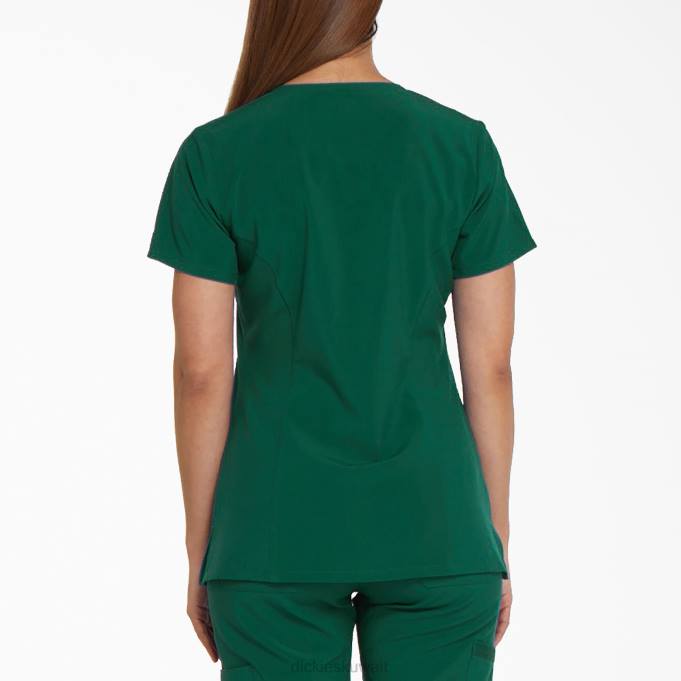 Dickies نحيف EDS Essentials V-neck Scrub Top هنتر جرين (HTR) ثياب 84442453