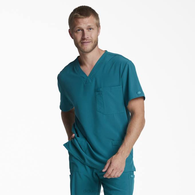 Dickies رجال EDS Essentials V-neck Scrub Top الكاريبي الأزرق (crb) ثياب 84441324