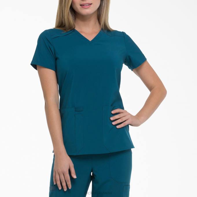 Dickies نحيف EDS Essentials V-neck Scrub Top الكاريبي الأزرق (crb) ثياب 84442446