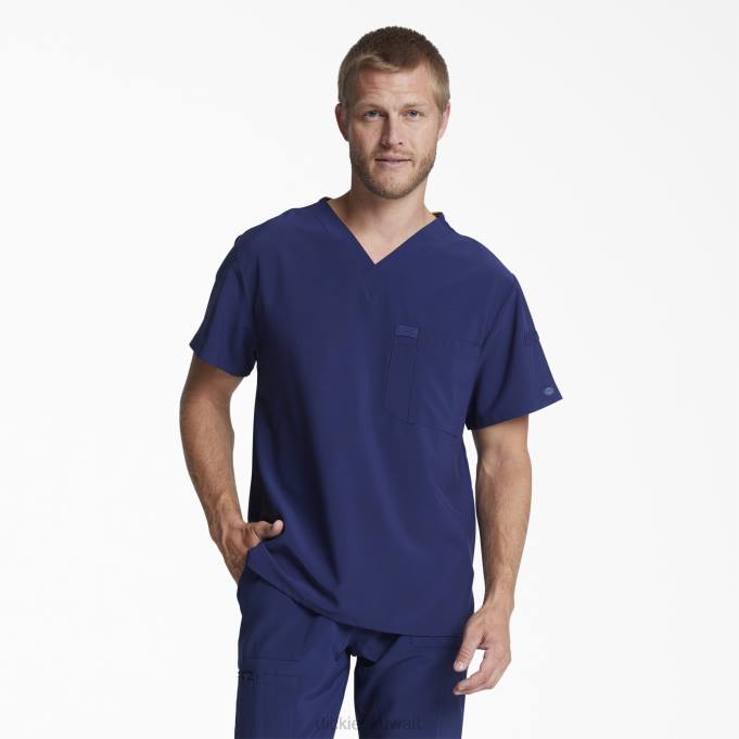 Dickies رجال EDS Essentials V-neck Scrub Top الأزرق الداكن (nyps) ثياب 84441330