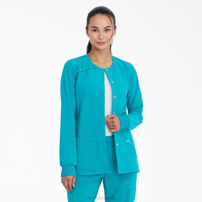Dickies نحيف جاكيت EDS Essentials snap front scrub أزرق مخضر (TLL) ثياب 84442585