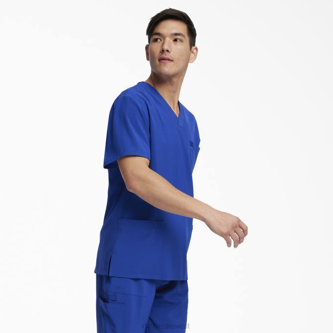 Dickies رجال بلوزة من Eds Essentials برقبة على شكل V مع جيوب رقعة المجرة الزرقاء (gbl) ثياب 84441432