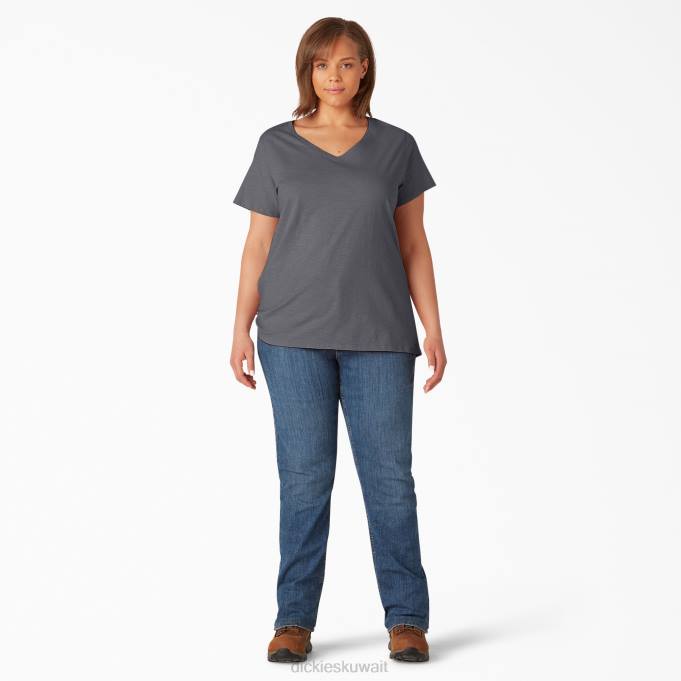 Dickies نحيف بالإضافة إلى تي شيرت قصير الأكمام الجرافيت الرمادي (GA) ثياب 84442038