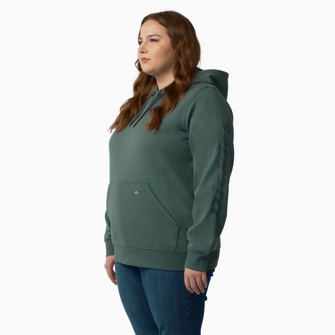 Dickies نحيف بالإضافة إلى كنزة صوفية ثقيلة الوزن بشعار الماركة لينكولن الأخضر (LN) ثياب 84442348