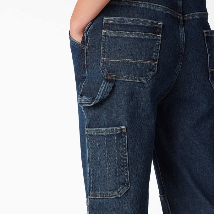 Dickies نحيف الاحترار وزرة الركبة مزدوجة أزرق متوسط ​​مغسول بالحجر (MSW) ثياب 84441692