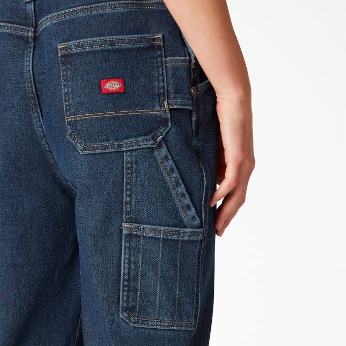 Dickies نحيف الاحترار وزرة الركبة مزدوجة أزرق متوسط ​​مغسول بالحجر (MSW) ثياب 84441692