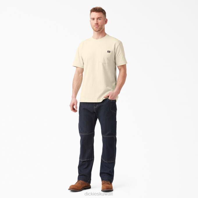 Dickies رجال تيشيرت قصير الأكمام ثقيل الوزن بيج طبيعي (NT) ثياب 8444521