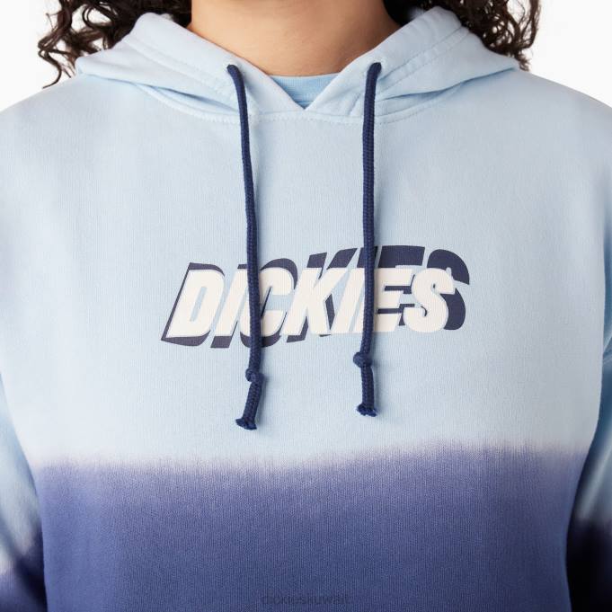 Dickies نحيف اقتصاص هوديي أومبير أزرق سماوي / حبر أزرق داكن صبغ (SKD) ثياب 84442336
