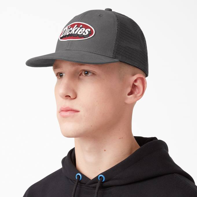 Dickies للجنسين كاب سائق شاحنة بشعار الماركة رمادي لائحة (SL) مُكَمِّلات 84442910
