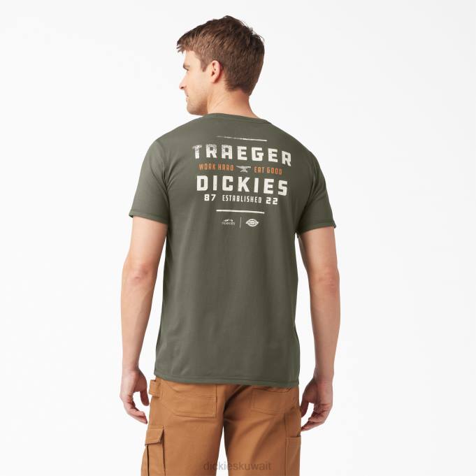Dickies رجال تي شيرت Traeger Ultimate Grill الطحلب الأخضر (مللي ثانية) ثياب 8444595