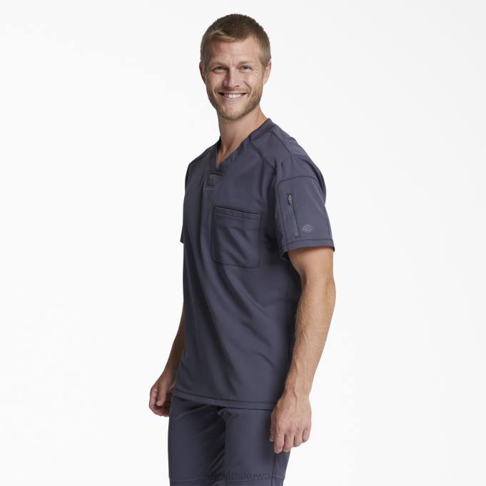 Dickies رجال ديناميكس سنفرة برقبة على شكل حرف V وجيب بسحاب بيوتر رمادي (بيو) ثياب 84441253