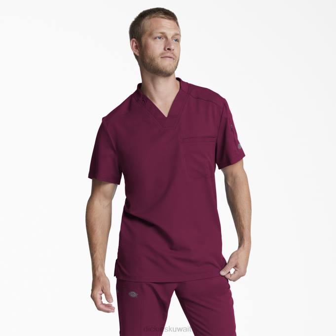 Dickies رجال ديناميكس سنفرة برقبة على شكل حرف V وجيب بسحاب نبيذ (فوز) ثياب 84441256