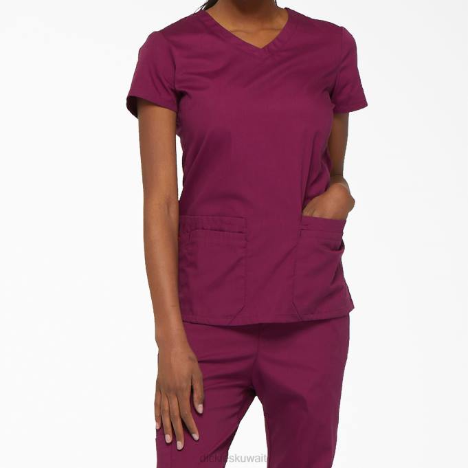 Dickies نحيف بلوزة فرك برقبة على شكل حرف V من إي دي إس مع فتحة قلم نبيذ (فوز) ثياب 84442422