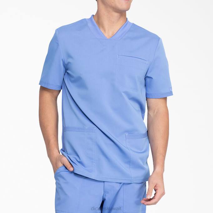 Dickies رجال بلوزة برقبة على شكل V متوازنة مع جيوب رقعة سقف أزرق (cbl) ثياب 84441409