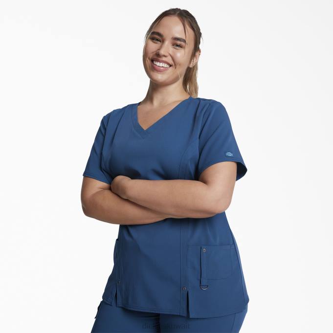 Dickies نحيف بلوزة إكستريم سترتش برقبة على شكل V الكاريبي الأزرق (crb) ثياب 84442463