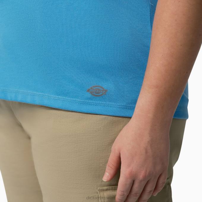 Dickies نحيف بالإضافة إلى تي شيرت تبريد قصير الأكمام الأزرق السماوي (ab2) ثياب 84441585