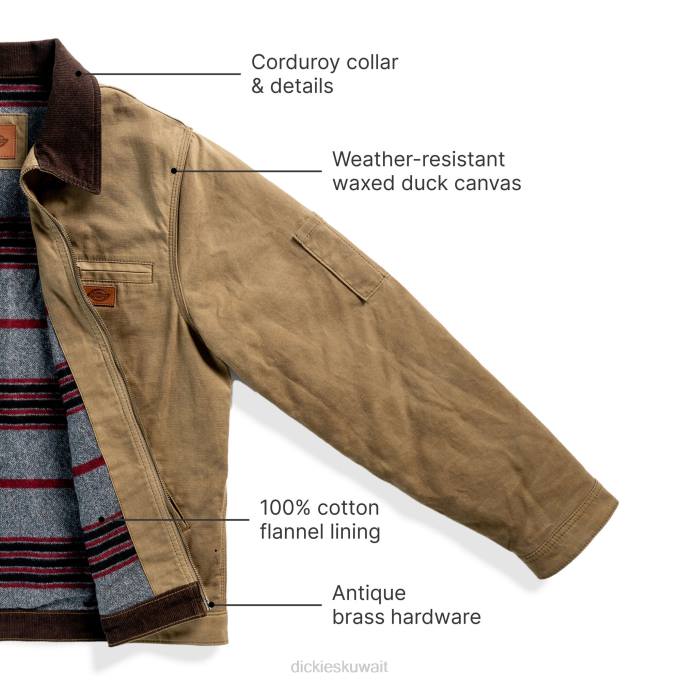 Dickies رجال سترة أيزنهاور قماش مشمع البلوط (ac2) ثياب 84441186